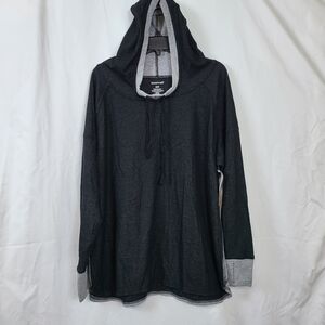 Boxercraft Women Dark Gray Colorblock Long Sleeve CoolDown Active Hoodie 2XP New